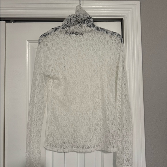 Enza Costa Tops - Enza Costa Ivory Lace Turtleneck